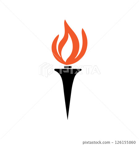 Torch Logo Design Graphic Illustration Torch Logo Design Graphic Illustration 126155860
