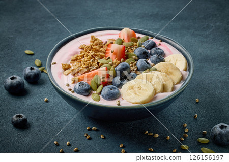 breakfast bowl with jogurt and fruits breakfast bowl with jogurt and fruits 126156197