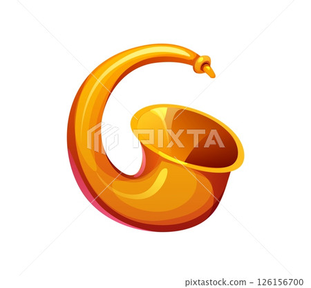 Cartoon musical font letter G, resemble a shiny saxophone, music instruments typeface, entertainment funny type, English alphabet, abc symbol. Vector funny musician acoustic brass jazz band typography Cartoon musical font letter G, resemble a shiny saxophone, music instruments typeface, entertainment funny type, English alphabet, abc symbol. Vector funny musician acoustic brass jazz band typography 126156700
