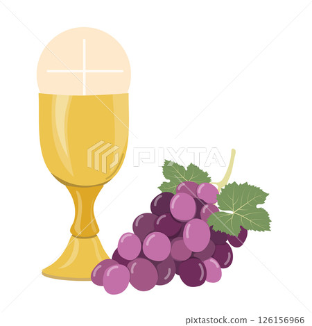 Holly chalice religious with grapes. 126156966