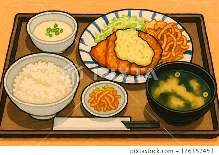 Illustration material of various fried chicken set meals Illustration material of various fried chicken set meals 126157451