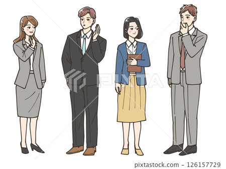 Young businessmen standing in a row 126157729
