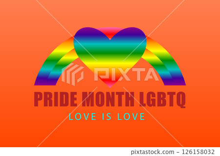 Pride Month LGBTQ Love Is Love Rainbow Heart and Arch Pride Month LGBTQ Love Is Love Rainbow Heart and Arch 126158032