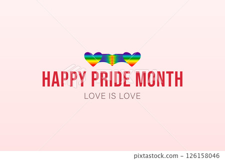Happy Pride Month Love Is Love Rainbow Hearts 126158046