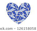 blue mosaic heart made from fragments vecrot illustration 126158058