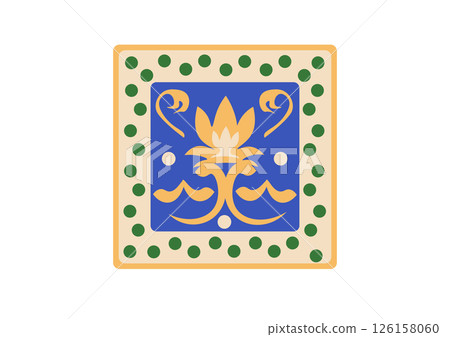 vector illustration of a foursquare decorative ornament 126158060