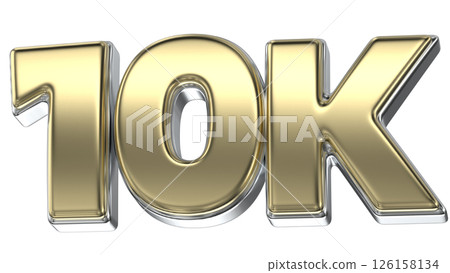 number 10k gold 3d render number 10k gold 3d render 126158134