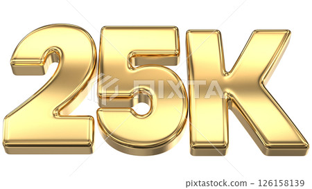 number 25k gold 3d render 126158139