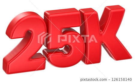 number 25k red 3d render number 25k red 3d render 126158140