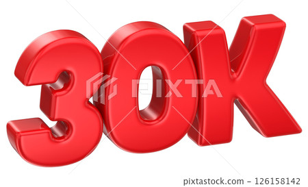 number 30k red 3d render number 30k red 3d render 126158142