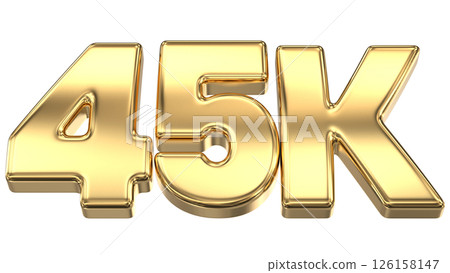 number 45k gold 3d render number 45k gold 3d render 126158147