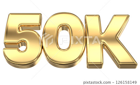 number 50k gold 3d render 126158149