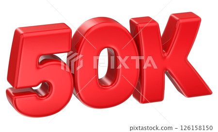 number 50k red 3d render number 50k red 3d render 126158150