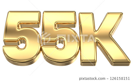 number 55k gold 3d render 126158151