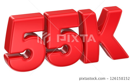 number 55k red 3d render number 55k red 3d render 126158152