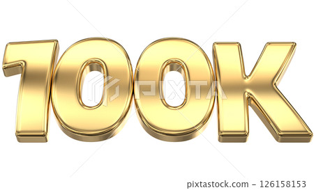 number 100k gold 3d render  126158153