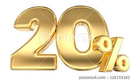 number 20 gold 3d render number 20 gold 3d render 126158162