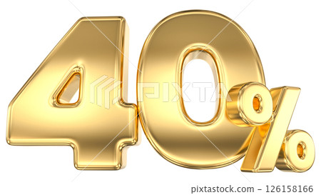 number 40 gold 3d render number 40 gold 3d render 126158166