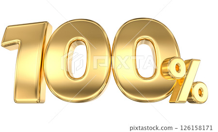 number 100 gold 3d render number 100 gold 3d render 126158171