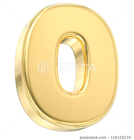 number 0 gold 3d render number 0 gold 3d render 126158174