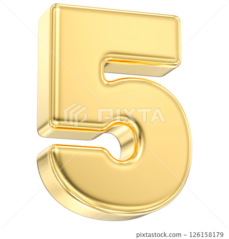 number 5k gold 3d render number 5k gold 3d render 126158179