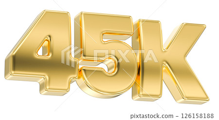 number 45k gold 3d render number 45k gold 3d render 126158188