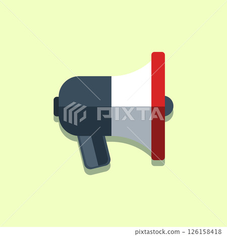 Flat Vector Megaphone on Light Background 126158418