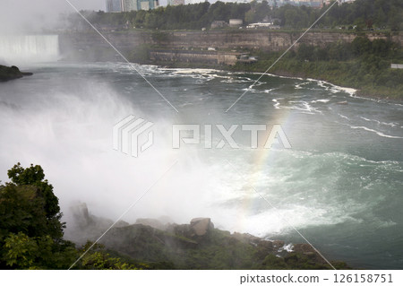 Niagara falls on the border of United States and Canada 126158751