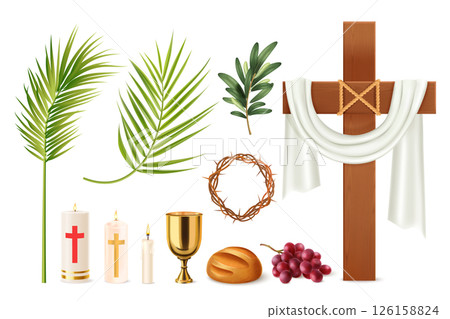 Holy Week Realistic Elements Set 126158824