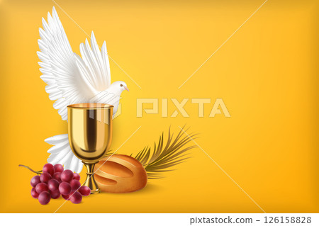 Holy Week Elements Yellow Background Holy Week Elements Yellow Background 126158828