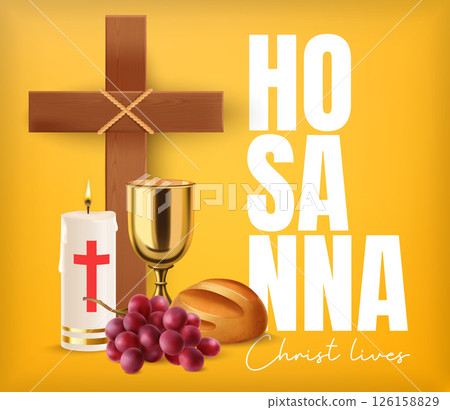 Holy Week Hosanna Yellow Background 126158829