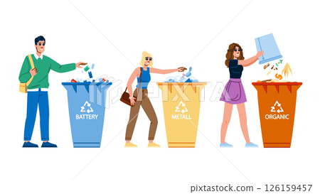 plastic sorting garbage vector plastic sorting garbage vector 126159457