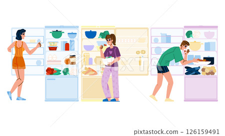 comfort night snack eating vector 126159491