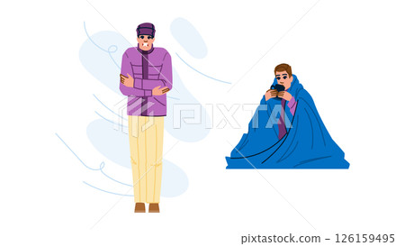 tremor man shiver vector tremor man shiver vector 126159495