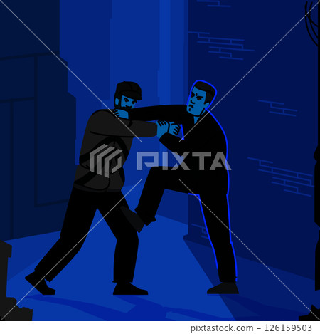 comb fight at night vector comb fight at night vector 126159503
