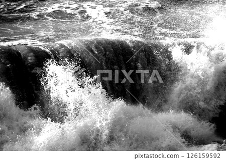 Waves crashing on Katsurahama Beach Waves crashing on Katsurahama Beach 126159592
