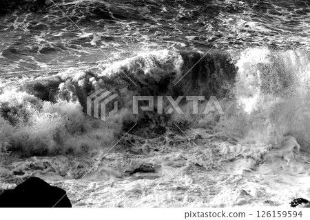 Waves crashing on Katsurahama Beach Waves crashing on Katsurahama Beach 126159594