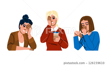 fatigued tired woman vector fatigued tired woman vector 126159610