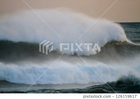 Waves crashing on Katsurahama Beach Waves crashing on Katsurahama Beach 126159617