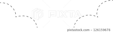 Hand drawn cloud-shaped decorative line illustration 126159678