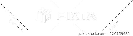 Hand drawn diagonal double decorative line illustration 126159681