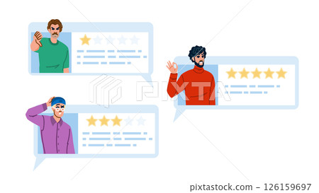 review man customer feedback vector review man customer feedback vector 126159697