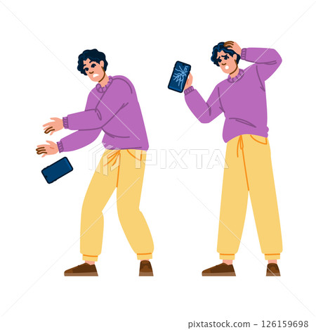 screen man broken phone vector screen man broken phone vector 126159698