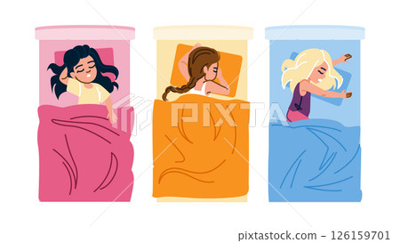 lullaby kid girl sleeping vector 126159701