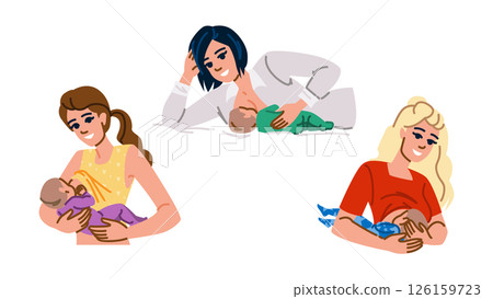 nursing breastfeeding woman vector 126159723