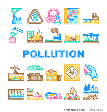 chemical pollution toxins icons set vector chemical pollution toxins icons set vector 126159779