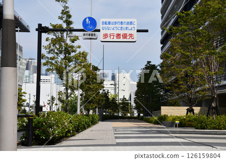 Pedestrian priority sidewalk_03 Pedestrian priority sidewalk_03 126159804
