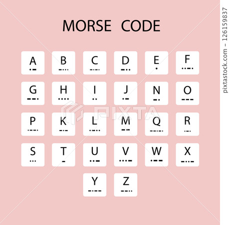 Morse Code International Morse Code on white background. Morse Code sign flat style. Vector Morse Code International Morse Code on white background. Morse Code sign flat style. Vector 126159837
