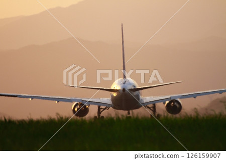 Airplane landing Airplane landing 126159907