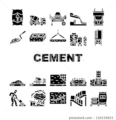 cement portland concrete icons set vector cement portland concrete icons set vector 126159925
